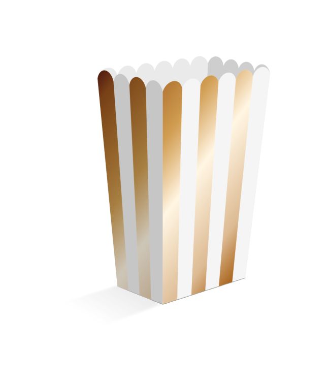 Guld og hvid stribede snack bokse, 8 stk