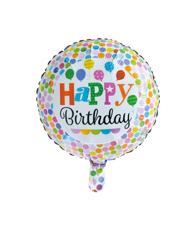 Folieballon Happy Birthday, 46 cm