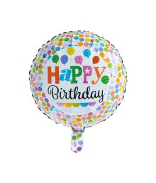 Folieballon Happy Birthday, 46 cm