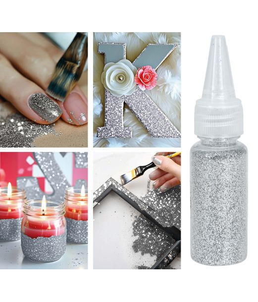 Sølv glimmer til udklædning og pynt, 10g