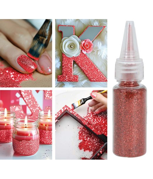 Rød glimmer til udklædning og pynt, 10g