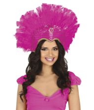 Fuchsia samba fjerhovedpynt