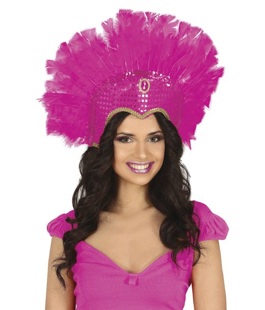 Fuchsia samba fjerhovedpynt