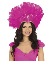 Fuchsia samba fjerhovedpynt