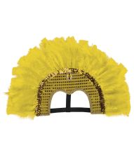 Gul samba fjerhovedpynt