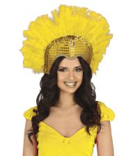 Gul samba fjerhovedpynt