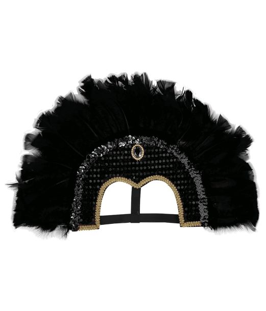 Sort samba fjerhovedpynt