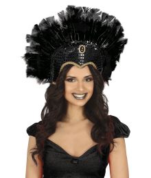 Sort samba fjerhovedpynt