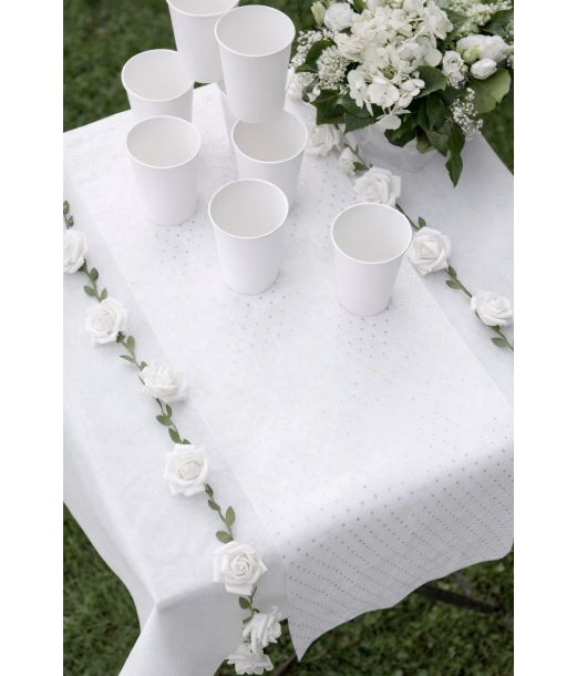 Hvid rose guirlande, 120 cm