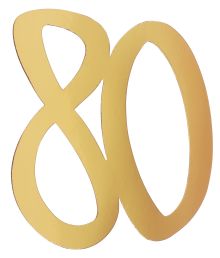  Guld deko tal, 80 år 