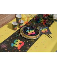 Sort og regnbue bordløber, 18 år