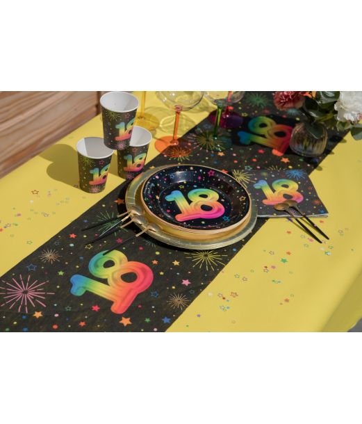 Sort og regnbue bordløber, 18 år