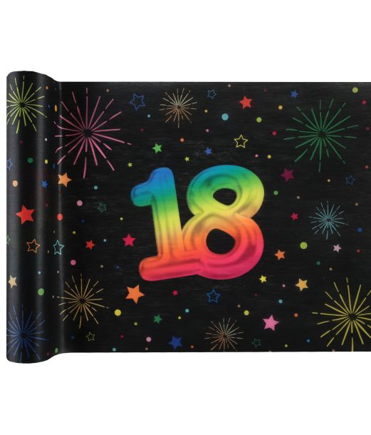 Sort og regnbue bordløber, 18 år