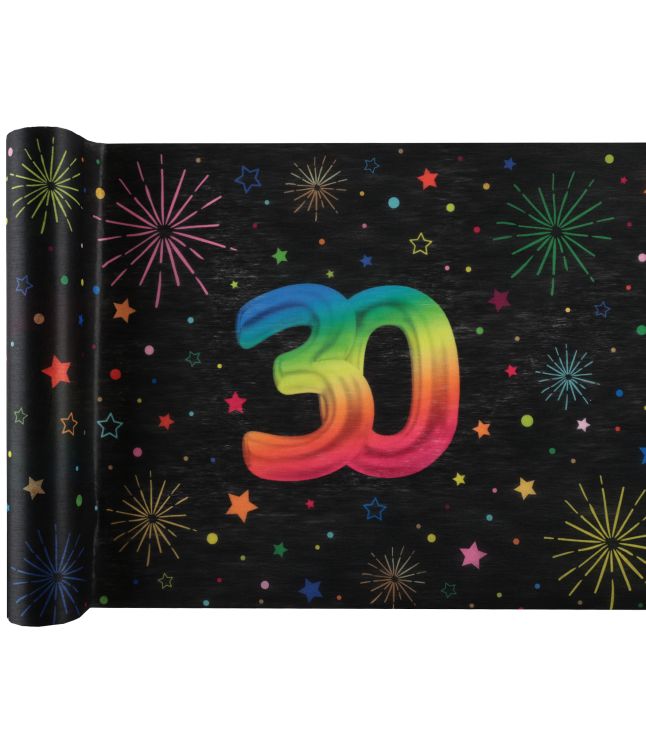 Sort og regnbue bordløber, 30 år