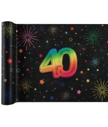 Sort og regnbue bordløber, 40 år