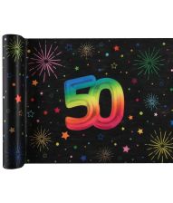 Sort og regnbue bordløber, 50 år