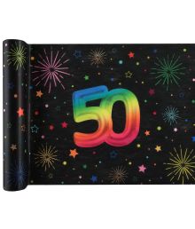 Sort og regnbue bordløber, 50 år