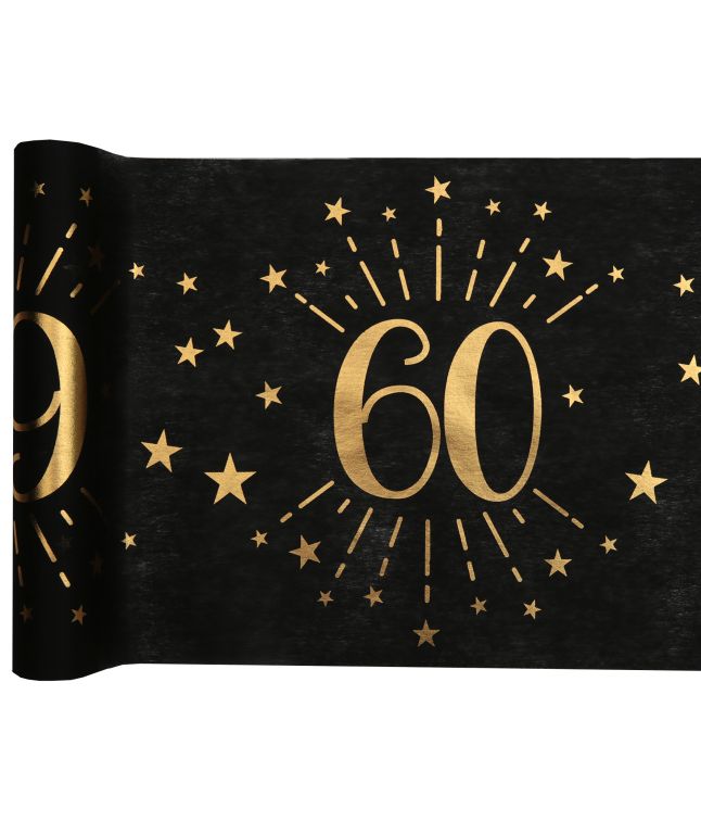  Sort og guld bordløber, 60 år 