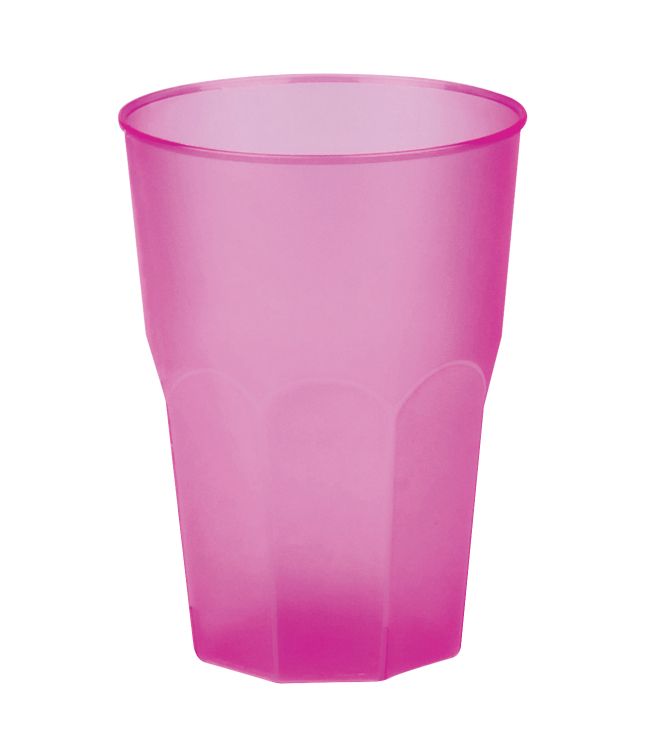 Pink plast drikkeglas 420ml, 6 stk