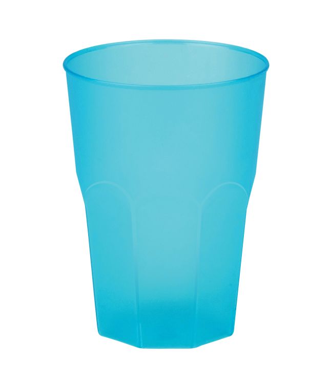 Turkis plast drikkeglas 420ml, 6 stk 