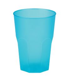 Turkis plast drikkeglas 420ml, 6 stk 