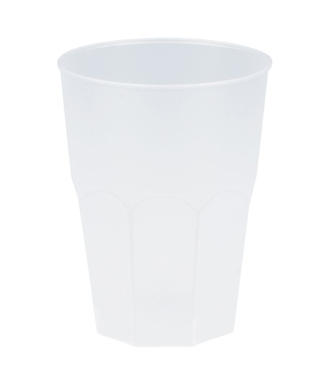 Frostet hvid plast drikkeglas 420ml, 6 stk