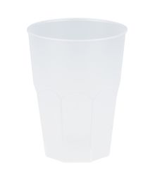 Frostet hvid plast drikkeglas 420ml, 6 stk