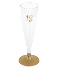Champagneglas med guldfod, 18 år