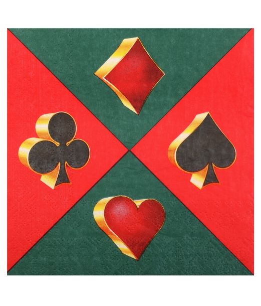 Casino servietter, 33x33 cm