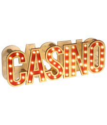 Casino træskilt med LED lys