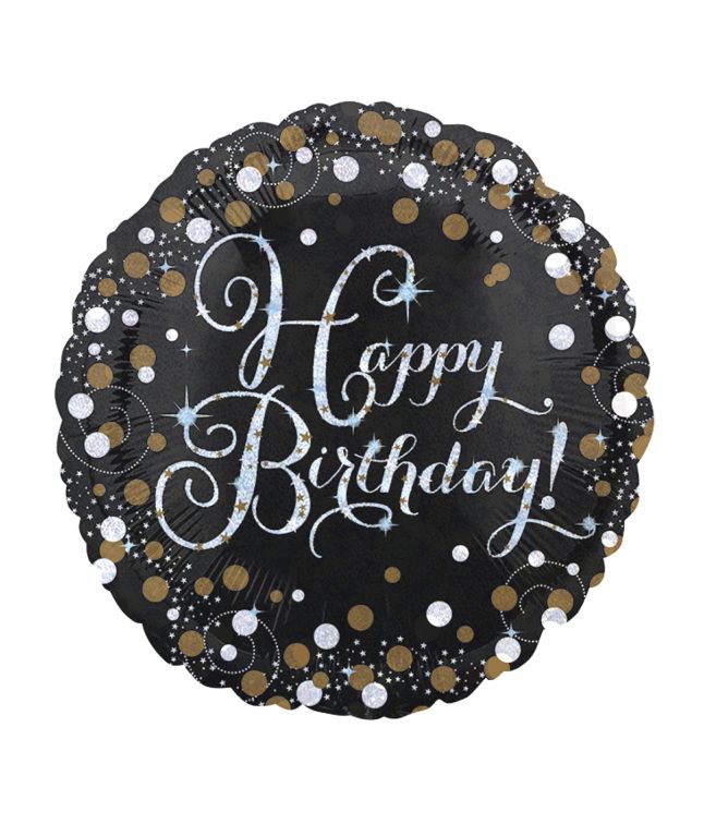 Folieballon Happy Birthday Sparkling, 43 cm