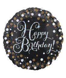 Folieballon Happy Birthday Sparkling, 43 cm
