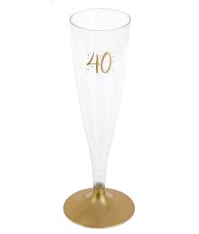 Champagneglas med guldfod, 40 år