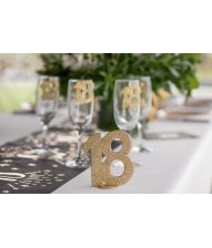 Borddekoration i guld glimmer, 18 år