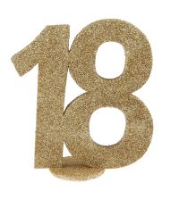 Borddekoration i guld glimmer, 18 år