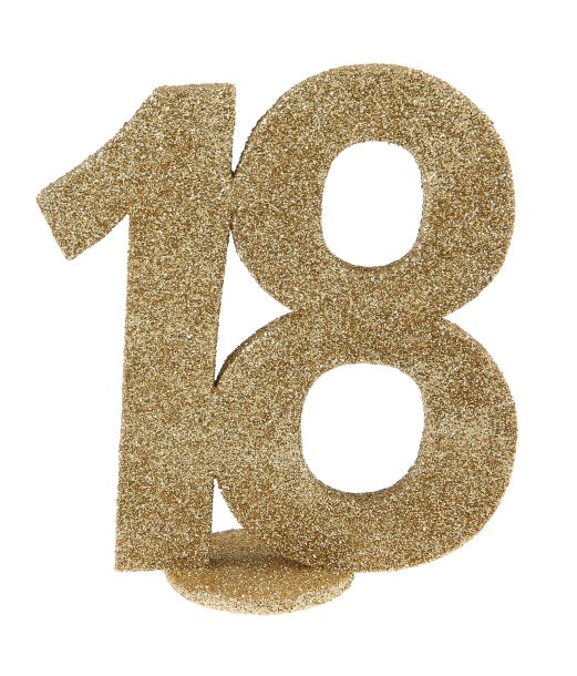 Borddekoration med guld glimmer, 18 år