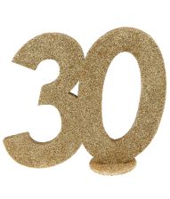 Borddekoration i guld glimmer, 30 år