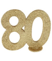 Borddekoration med guld glimmer, 80 år