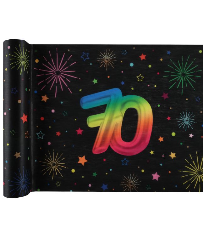 Sort og regnbue bordløber, 70 år