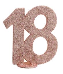 Borddekoration med rose gold glimmer, 18 år