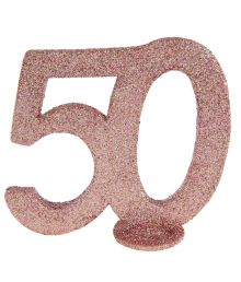 Borddekoration med rose gold glimmer, 50 år