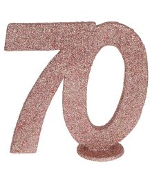 Borddekoration med rose gold glimmer, 70 år
