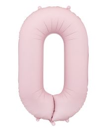 Lyserød tal folieballon 0, 86cm