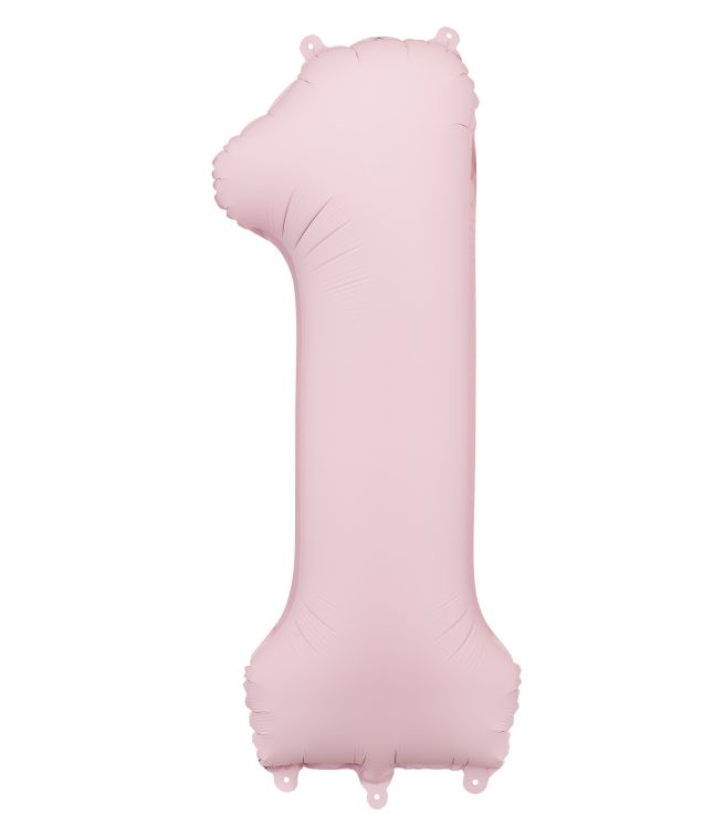Lyserød tal folieballon 1, 86 cm