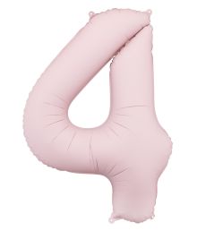 Lyserød tal folieballon 4, 86 cm