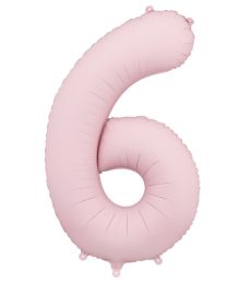 Lyserød tal folieballon 6, 86 cm