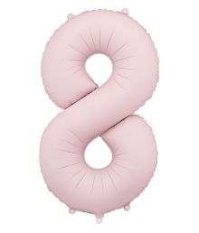 Lyserød tal folieballon 8, 86 cm