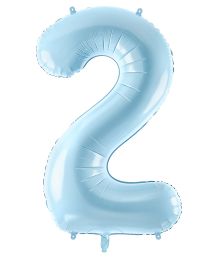 Lyseblå tal folieballon 2, 86 cm