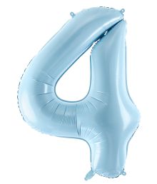 Lyseblå tal folieballon 4, 86 cm