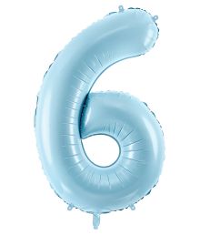Lyseblå tal folieballon 6, 86 cm